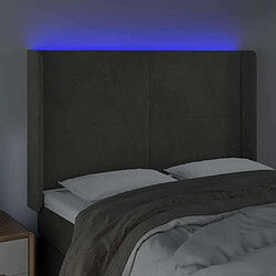 Acheter Maison Chic Tête de lit scandinave à LED,meuble de chambre Gris foncé 147x16x118/128 cm Velours -MN36569