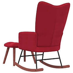 Acheter Maison Chic Chaise à bascule avec repose-pied | Fauteuil Relax Rouge bordeaux Velours -GKD41566