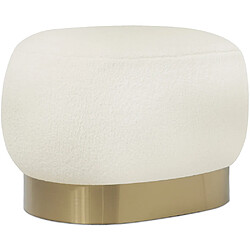 ICONIK INTERIOR Pouf en bouclette fausse fourrure Tapissée - Boucles Blanches - Luxe Blanc