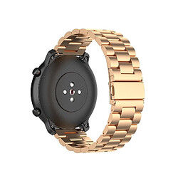 Avis Wewoo Bracelet pour montre connectée Applicable à la génération Ticwatch / Moto360 Deuxième 460 / Samsung GearS3 / Huawei GT Universal 22 mm en acier inoxydable papillon boucle trois perles or rose