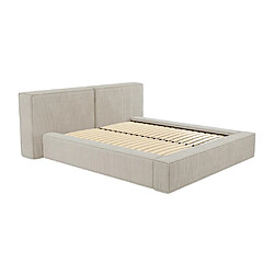 Avis Lit coffre 140 x 190 cm - Velours côtelé - Beige + Matelas - TIMANO de Pascal Morabito