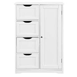 Avis Armoire de salle de bain Locust MDF laqué 81 x 55 x 30 cm Blanc [en.casa]