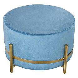 Pouf Alexandra House Living Bleu Velours Bois 50 x 30 x 50 cm