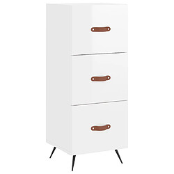 Acheter vidaXL Buffet haut Blanc brillant 34,5x34x180 cm Bois d'ingénierie