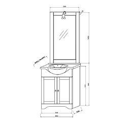 Avis Kiamami Valentina MEUBLE DE SALLE DE BAIN STYLE RUSTIQUE 65CM NOYER | TOSCANA