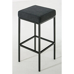 Decoshop26 Lot de 2 tabourets de bar avec repose-pieds design simple hauteur 80 cm en tissu gris foncé et métal noir 10_0004369