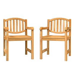 Maison Chic Lot de 2 Chaises de jardin,Fauteuil d'extérieur 58x59x88 cm bois de teck solide -MN26244