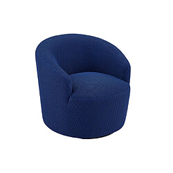 Avis Vente-Unique Fauteuil pivotant en tissu 3D bleu nuit ACERETO