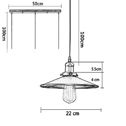 Avis Stoex Lustre Suspension industrielle vintage en métal fer rétro abat-jour luminaire 22cm lampe plafonnier corde ajustable ,E27 Blanc