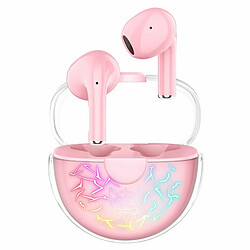 Onikuma T35 Gaming Casque Bluetooth Rvb Transparent Crack Light Enc Antibruit Écouteurs Intra-Auriculaires Sans Fil Rose 