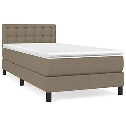 vidaXL Sommier à lattes de lit avec matelas Taupe 100x200 cm Tissu