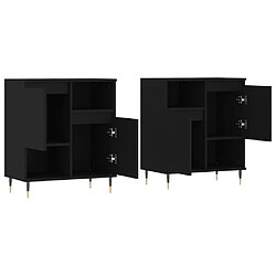 Acheter Maison Chic Ensemble de 2 Buffets,commode,console pour rangement noir bois d'ingénierie -MN25811