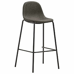 vidaXL Chaises de bar lot de 4 gris foncé tissu