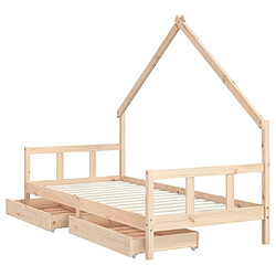 Acheter Maison Chic Lit d'Enfant Chambre - Cadre de lit pour enfant avec tiroirs 90x200 cm bois de pin massif -MN45662