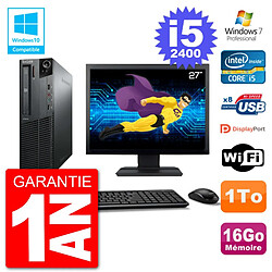 PC Lenovo M82 SFF Ecran 27" i5-2400 RAM 16Go Disque 1To Graveur DVD Wifi W7 · Occasion 