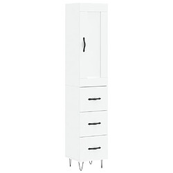 Maison Chic Buffet,Meuble de Rangement,commode pour salon,Cuisine Blanc 34,5x34x180 cm Bois d'ingénierie -MN13882