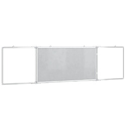 Avis vidaXL Tableau blanc magnétique pliable 200x50x1,7 cm aluminium