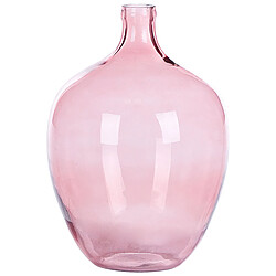 Beliani Vase décoratif ROTI fait à la main Verre 39 cm Rose