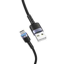 Câble de données Tellur, USB vers Type-C, LED, Nylon tressé, 1,2 m, Noir