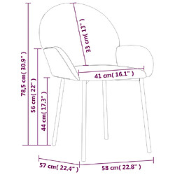 vidaXL Chaises à manger lot de 2 Noir Velours pas cher