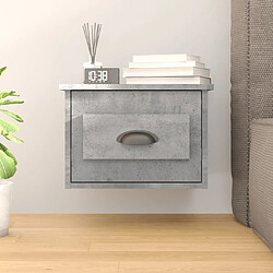 Maison Chic Table de chevet murale - Table de Nuit gris béton 50x36x40 cm