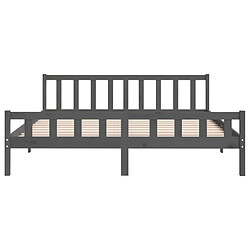 Acheter vidaXL Cadre de lit sans matelas bois massif gris 200x200 cm