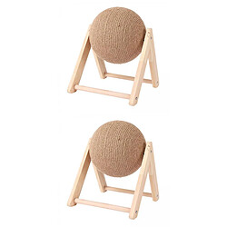 chat à gratter balle fournitures pour animaux de compagnie chats 2Pcs Cat Scratching Ball Exercise Wooden Sisal Rope Ball For Pet Supplies