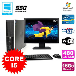 Lot PC HP Elite 8100 SFF Intel Core i5 3.2GHz 16Go 480Go SSD Graveur WIFI W7 +22 · Occasion 