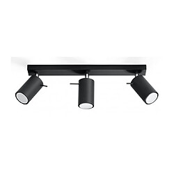 Luminaire Center Plafonnier RING acier noir 3 ampoules