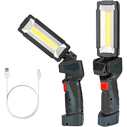 BESTA Lampe de Travail COB de Poche LED, Lampe Portative d'inspection Rechargeable par USB avec Base Magnétique, Lanterne Ultra-Brillante à 5 Modes d'éclairage pour l'atelier de Bricolage 