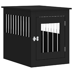 vidaXL Meuble de cage pour chiens noir 55x75x65 cm bois d'ingénierie