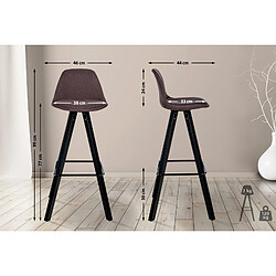 Non Tabouret de bar Corbin tissu Carré noir