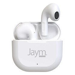 Jaym Écouteurs Sans Fil True Wireless TS-123B 5.0 avec Micro et Commandes Tactiles Blanc 