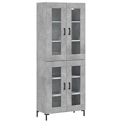 vidaXL Buffet haut Gris béton 69,5x34x180 cm Bois d'ingénierie