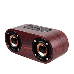 Yonis Enceinte Bluetooth Bois Double Horns 3W Puissance Enceinte Bluetooth Double Cornes en Bois Classique Puissance 3W Autonomie 4-8h Marron YONIS