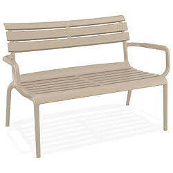 Alterego Banc de jardin 'AROMA XL' taupe en matière plastique