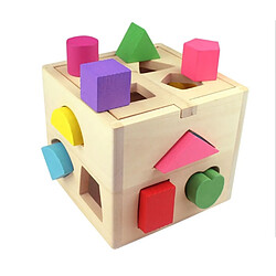 Universal Cubes en bois Jouets Cubes Puzzle Boîte à prise bébé Trains en bois Jouets d'apprentissage de la motricité Jouets facilitant la reconnaissance des formes et la mise au point 