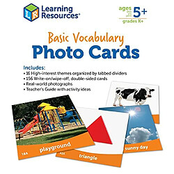 Learning Resources cartes photo de vocabulaire de base, apprentissage du vocabulairephonAtique, jeux Aducatifs pour enfants, 156 cartes, A partir de 5 ans pas cher