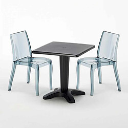 Avis Grand Soleil Table bistrot et 2 chaises colorées poly