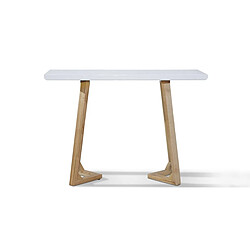 La Maison Du Canapé Console bois/laqué DUNE - Frêne/Blanc - Blanc