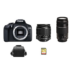 CANON EOS 1300D KIT EF-S 18-55mm F3.5-5.6 IS II + EF 75-300mm F4-5.6 III + 32G SD card + camera Bag 