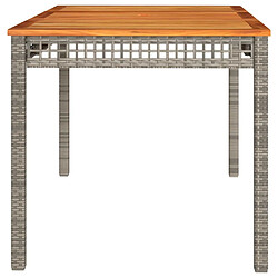 Maison Chic Table de jardin | Table d'extérieur gris 140x80x75 cm résine tressée et bois acacia -GKD39799 pas cher