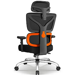 Chaise de Bureau Lexzurn Dossier avec Soutien Lombaire Ergonomique Noir et orange