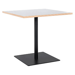 Alterego Table carrée 'FUSION SQUARE' blanche et structure noire - 80x80 cm