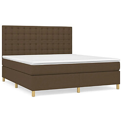 vidaXL Sommier à lattes de lit avec matelas Marron foncé 160x200 cm