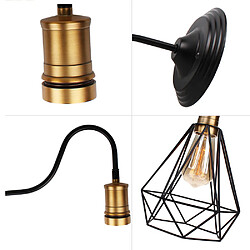 Avis Stoex Lot de 2 Appliques Murales Industrielle Intérieure Abat-jour Cage Diamant 20cm E27 Luminaire Style Rétro Vintage en Métal Fer Noir