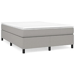 vidaXL Sommier à lattes de lit avec matelas Gris clair 140x200cm Tissu