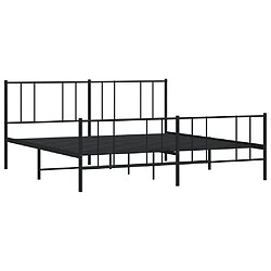 Maison Chic Lit adulte - Cadre de lit métal avec tête de lit/pied de lit,Structure du lit Contemporain pour chambre noir 193x203 cm -MN77464 pas cher