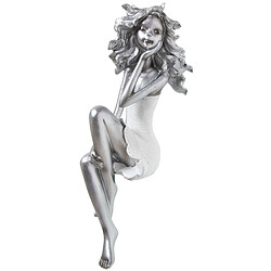 Figurine Décorative Alexandra House Living Argenté Plastique Fille 13 x 15 x 37 cm 