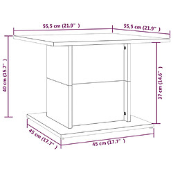 vidaXL Table basse sonoma gris 55,5x55,5x40 cm bois d'ingénierie pas cher